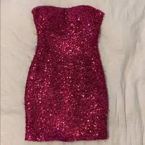 Berry, sequin mini dress